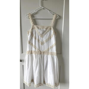 Ann Taylor White‎ Fit & Flare Lace Dress | Eyelet Trim | Size 8 | Summer Bridal